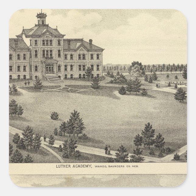 Luther Academy, Nebraska Square Sticker (Front)