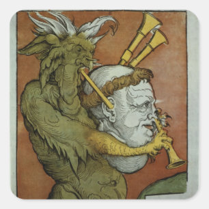 Luther as the Devil's Bagpipes, c.1535 Square Sticker
