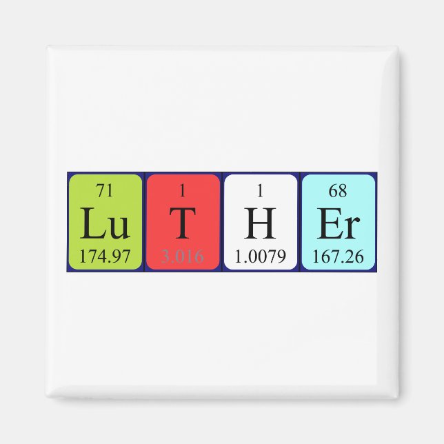 Luther periodic table name magnet (Front)
