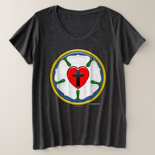 Luther Rose Embossed-Look Plus Size T-Shirt (Design Front)