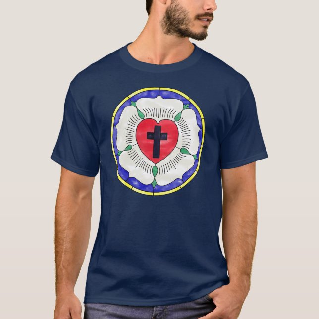 Luther Rose Stained Glass Window T-Shirt (Front)