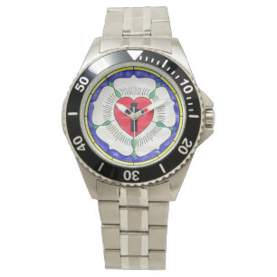 Luther Seal Stained Glass Stainless Mens Watch