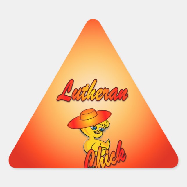 Lutheran Chick #5 Triangle Sticker (Front)