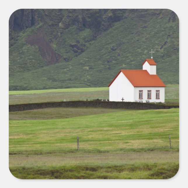 Lutheran Church, Iceland Square Sticker (Front)
