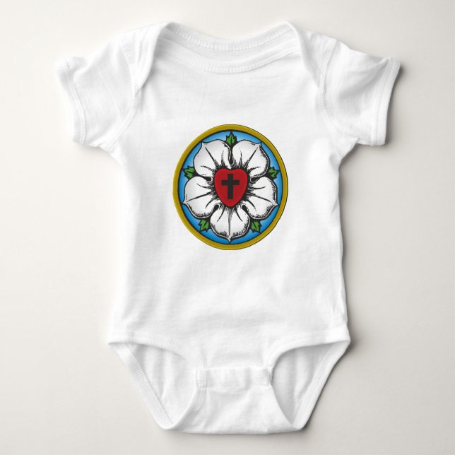 Lutheran Rose Baby Bodysuit (Front)
