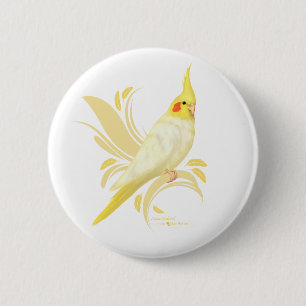 Lutino Cockatiel 6 Cm Round Badge