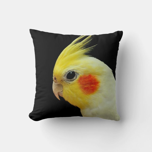 Lutino Cockatiel Cushion (Front)