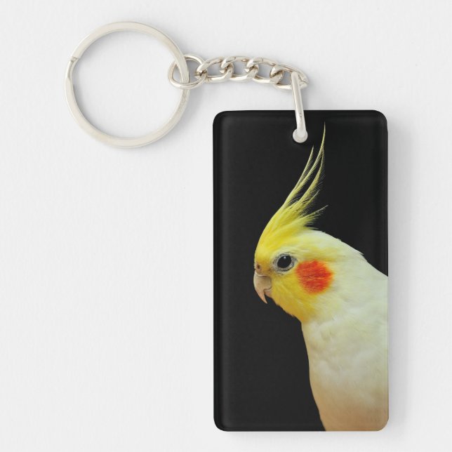 Lutino Cockatiel Key Ring (Front)