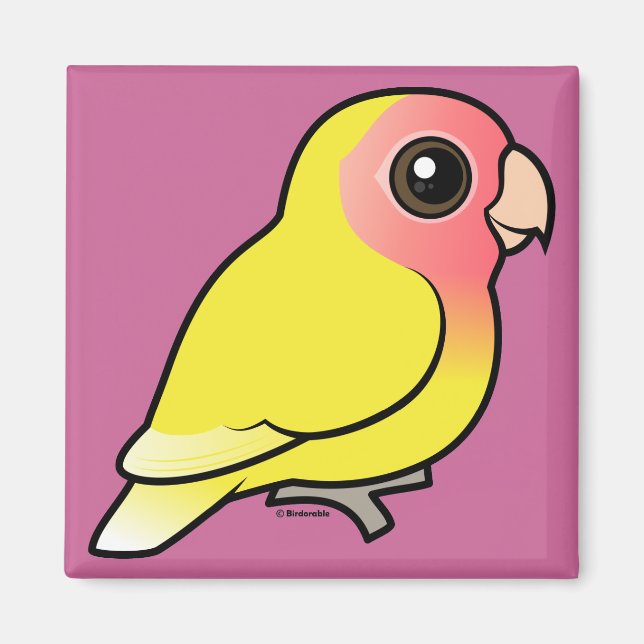 Lutino Peach-faced Lovebird Magnet (Front)