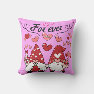 Lutins Amoureux For Ever 2 message d'amour rose Cushion