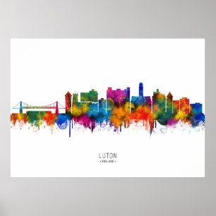 Luton England Skyline Poster