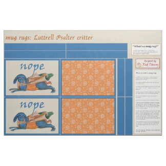 Luttrell Psalter Critter DIY Mug Rugs Fabric