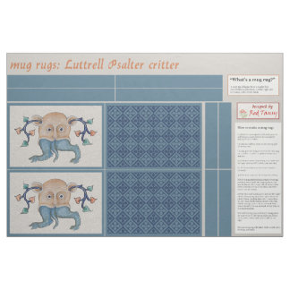 Luttrell Psalter Critter DIY Mug Rugs Fabric