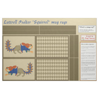 Luttrell Psalter "Squirrel" DIY Mug Rugs Fabric