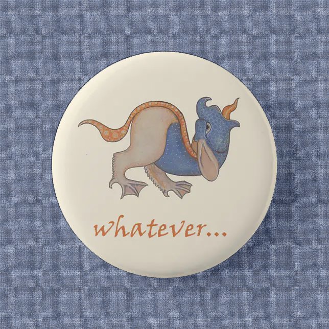 Luttrell Psalter "Whatever..." 6 Cm Round Badge (Creator Uploaded)