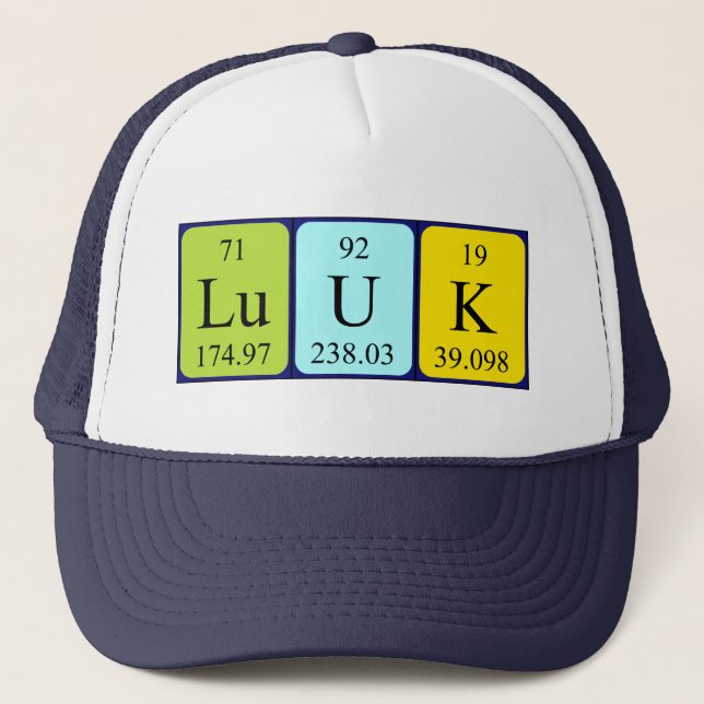Luuk periodic table name hat (Front)