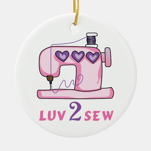 Luv 2 Sew Ceramic Tree Decoration (Front)
