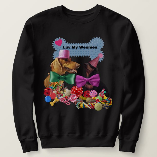 Luv My Weenies Black Sweatshirt Men/Women (Design Front)