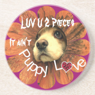 Luv U 2 Pieces It Ain't Puppy Love Coasters