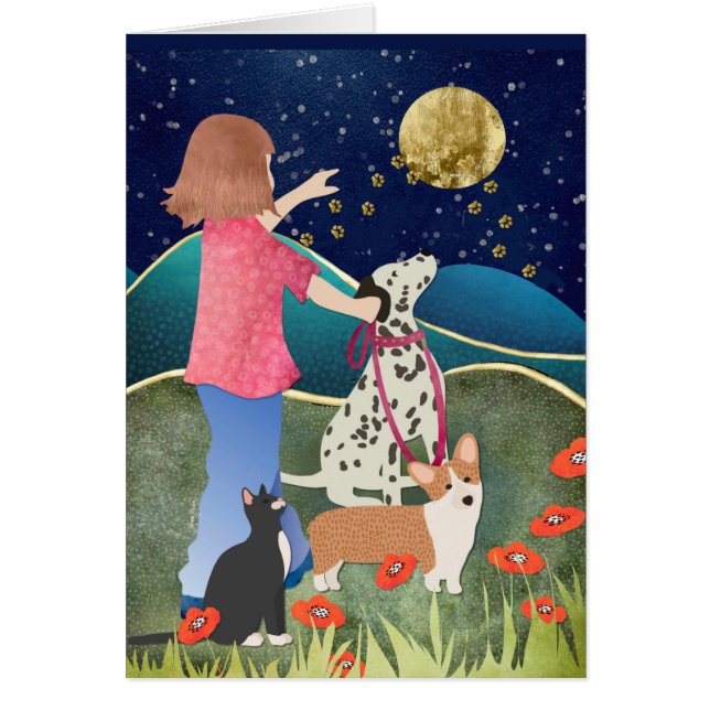 LUV U TO THE MOON AND BACK pet sympathy (Front)