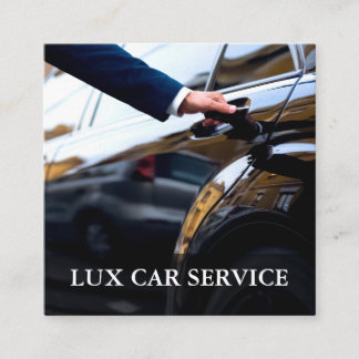Lux Care Service Taxi Chauffeur Driver Square Business Card