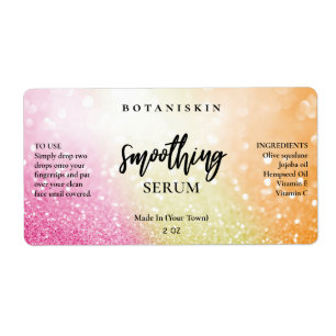 Lux Glitter Sunset Coloured Face Serum Labels