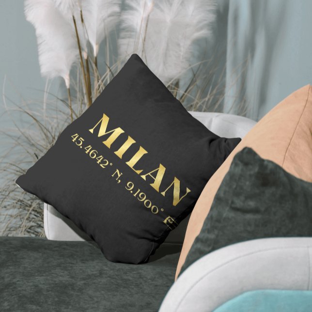 Lux Gold Milan Latitude & Longitude Black  Cushion (Creator Uploaded)