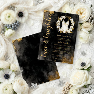 Lux Gold Orchid Bridal Lingerie Shower TMF26 Invitation