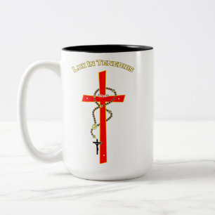 Lux in Tenebris -01 Two-Tone Coffee Mug