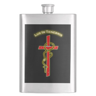 Lux in Tenebris - Rosary 01 Hip Flask