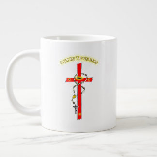 Lux in Tenebris - Rosary Cuz Corona 01 Large Coffee Mug