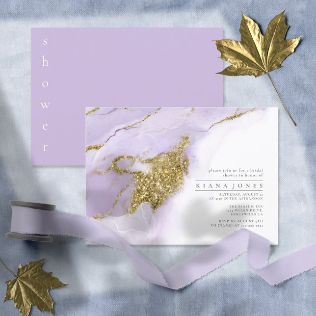 Lux Ink Lavender Abstract Bridal Shower ID990 (Creator Uploaded)