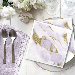 Lux Ink Lavender Abstract ID990 Napkin