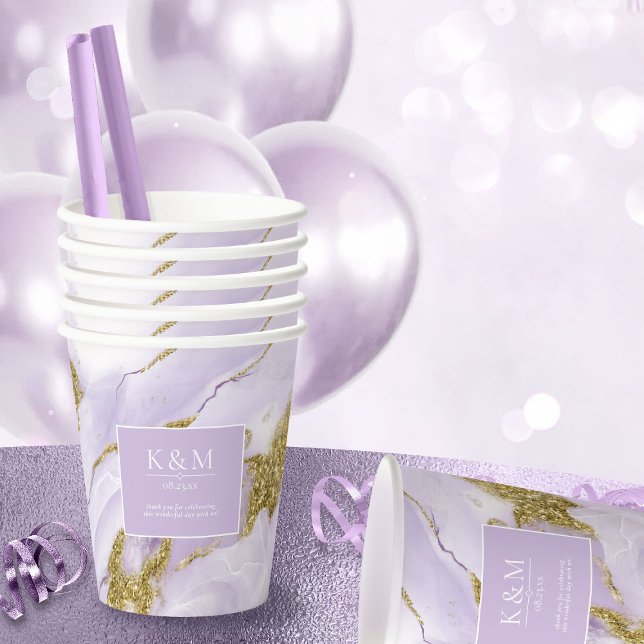Lux Ink Lavender Abstract ID990 Paper Cups (Creator Uploaded)