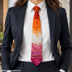 Lux Marble Lesbian Pride Colours Tie