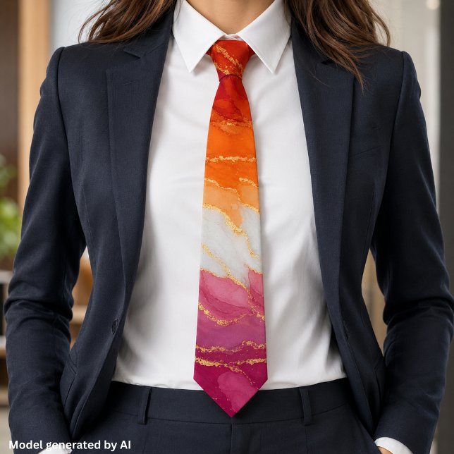 Lux Marble Lesbian Pride Colours Tie (Creator Uploaded)