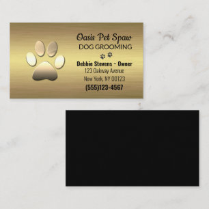 Lux Paw Print Dog Pet Grooming Service Business Ca Card
