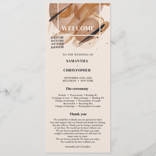 Lux rose gold glitter copper shades rusty Program Programme (Front)