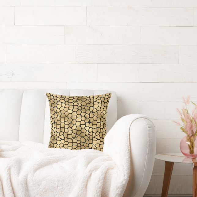 LUXE ANIMAL GOLD BLACK PEBBLE PILLOW  (Couch)