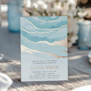 Luxe Aqua Marble Quinceanera