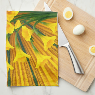 Luxe Art Deco Golden Vibrant Spring Elegance Tea Towel
