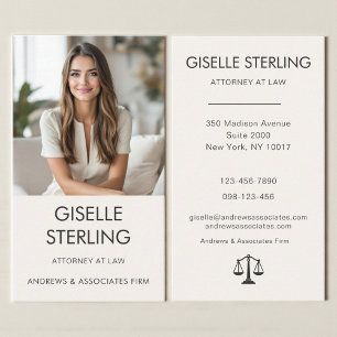 Luxe Attorney at Law Neutral Professional Photo  Business Card