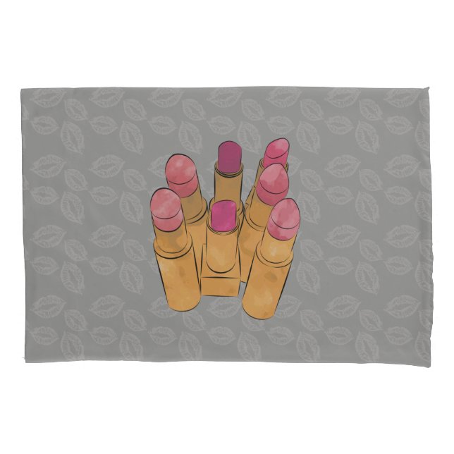Luxe Beauty Lipstick Kiss Pillowcase (Front)