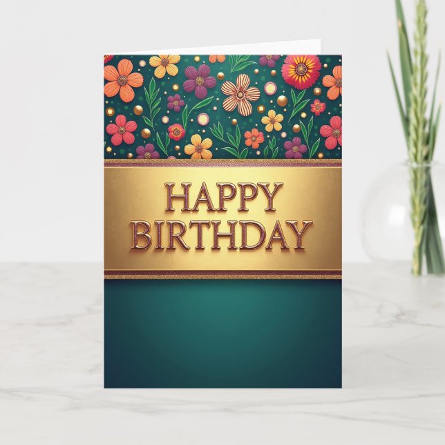 Luxe Birthday Wishes Card (Front)
