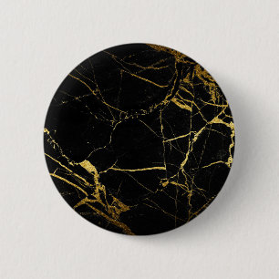 Luxe Black and Gold Marble Texture 6 Cm Round Badge