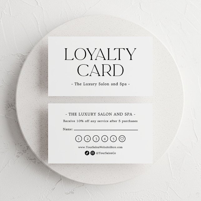 Luxe Black and White Upscale Customer Loyalty Card (Creator Uploaded)