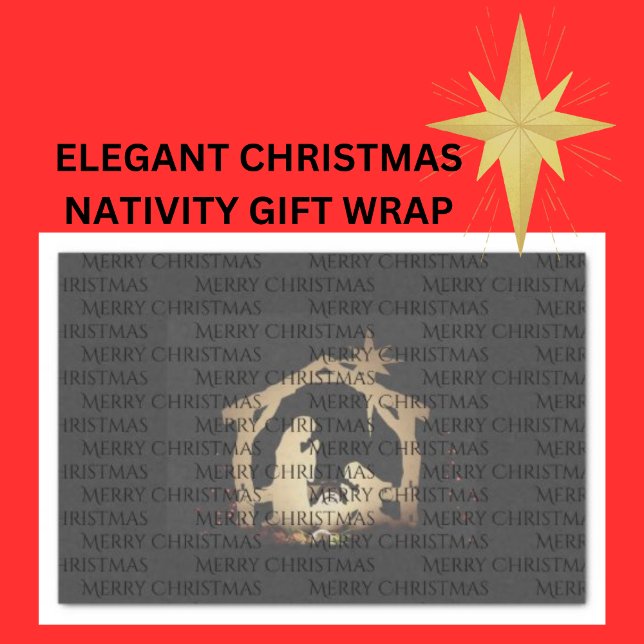 Luxe Black Gold Nativity Merry Christmas  Tissue Paper (Creator Uploaded)