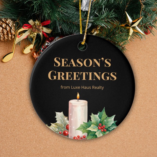 Luxe Black & Gold Real Estate Ornament (Creator Uploaded)