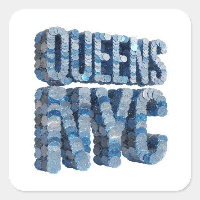 Luxe Blue QUEENS NYC Sticker Design (Front)
