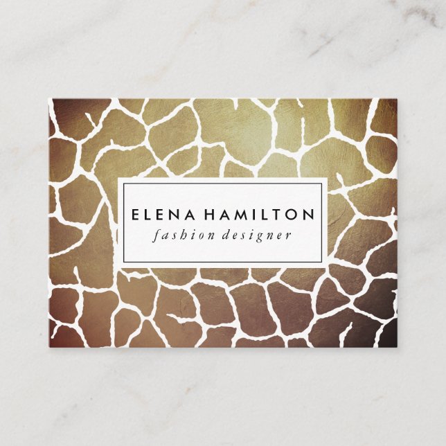 Luxe Brown Pattern Business Card (Front)